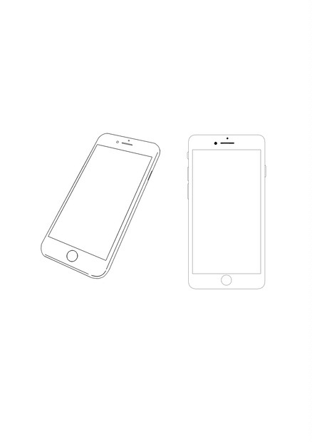スマホの線画素材