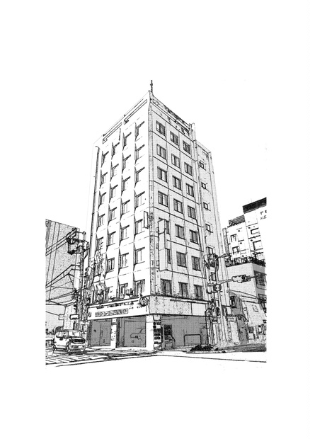 ビルの線画素材