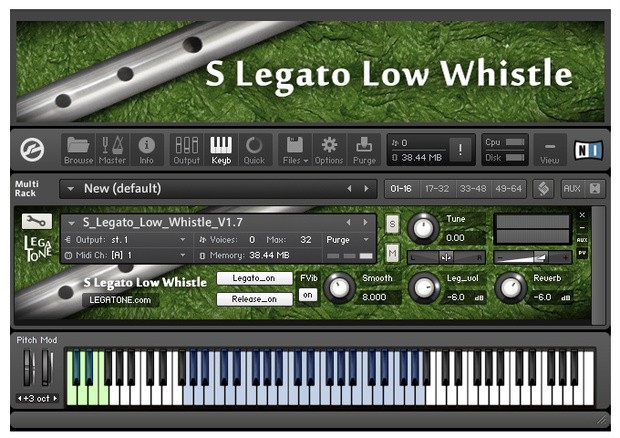 ローホイッスル音源 S Legato Low Whistle for KONTAKT