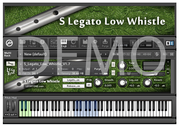 ローホイッスル音源 S Legato Low Whistle for KONTAKT Free Demo - フリー音源