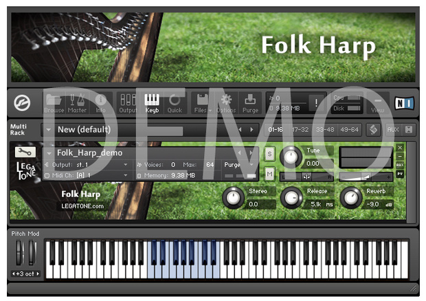 ハープ音源 Folk Harp for KONTAKT Free Demo - フリー音源