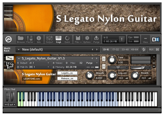 ギター音源 S Legato Nylon Guitar for KONTAKT