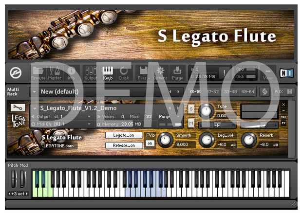 フルート音源 S Legato Flute for KONTAKT Free Demo - フリー音源