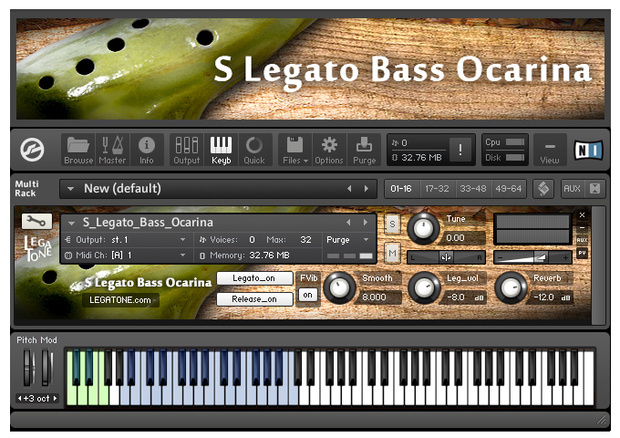 オカリナ音源 S Legato Bass Ocarina for KONTAKT