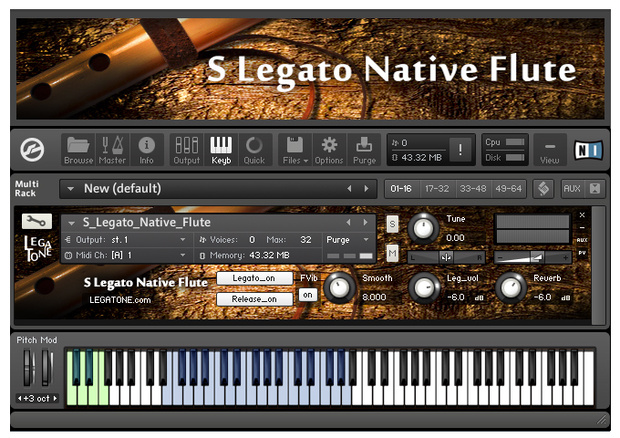 ネイティブフルート音源 S Legato Native Flute for KONTAKT