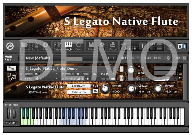 ネイティブフルート音源 S Legato Native Flute for KONTAKT Free Demo - フリー音源