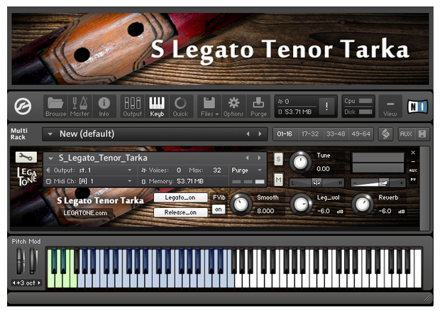 タルカ音源 S Legato Tenor Tarka for KONTAKT