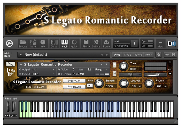 リコーダー音源 S Legato Romantic Recorder for KONTAKT