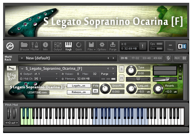オカリナ音源 S Legato Sopranino Ocarina [F] for KONTAKT