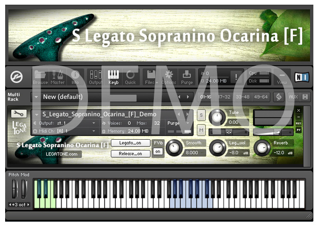 オカリナ音源 S Legato Sopranino Ocarina [F] for KONTAKT Free Demo - フリー音源