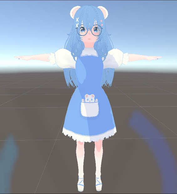 Free | Premade | Project Blue Bear Girl | Vrm-Vtuber-Vrchat