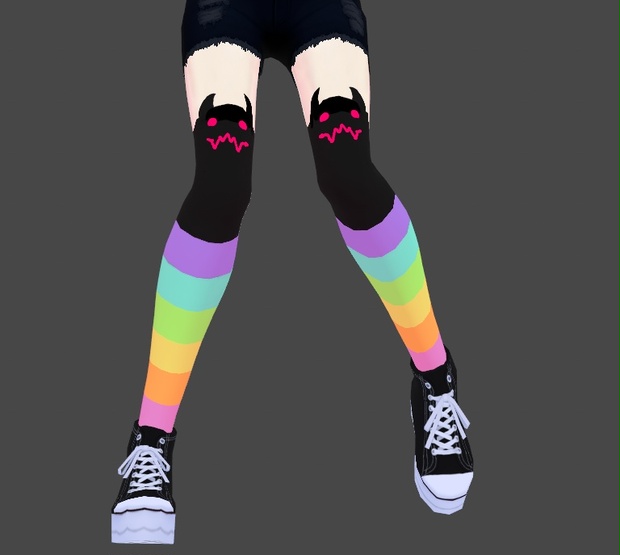 Demonic Rainbow Programmer Gamer Vroid Socks - Spectre - BOOTH