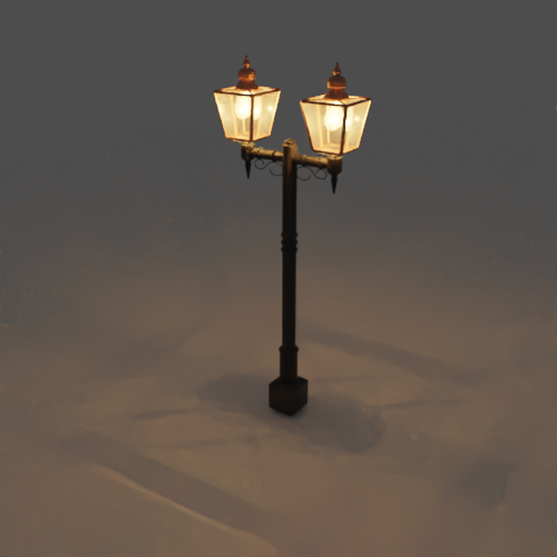 無料DL可【blender】レトロな街灯【3Dモデル】