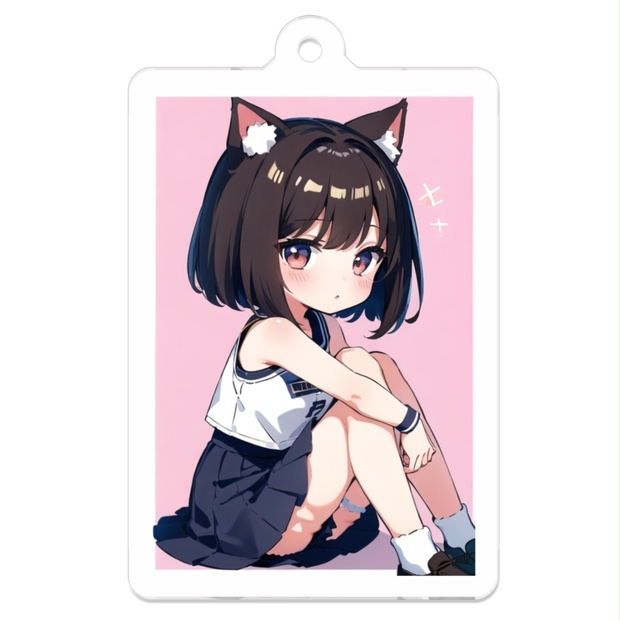 猫耳女の子 アクリルキーホルダー