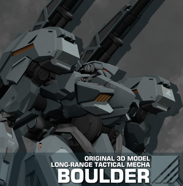 【オリジナル3Dモデル】Long-range Tactical Mecha “Boulder/ボルダー/巨岩”