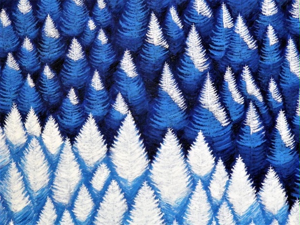 ☆樹氷の落葉松林・肉筆油彩画・F6キャンバス - maki2691 - BOOTH