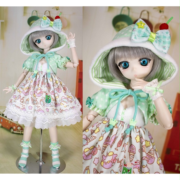 【即納】MDD/S～M胸用 ペンギンのクリームソーダワンピースセット