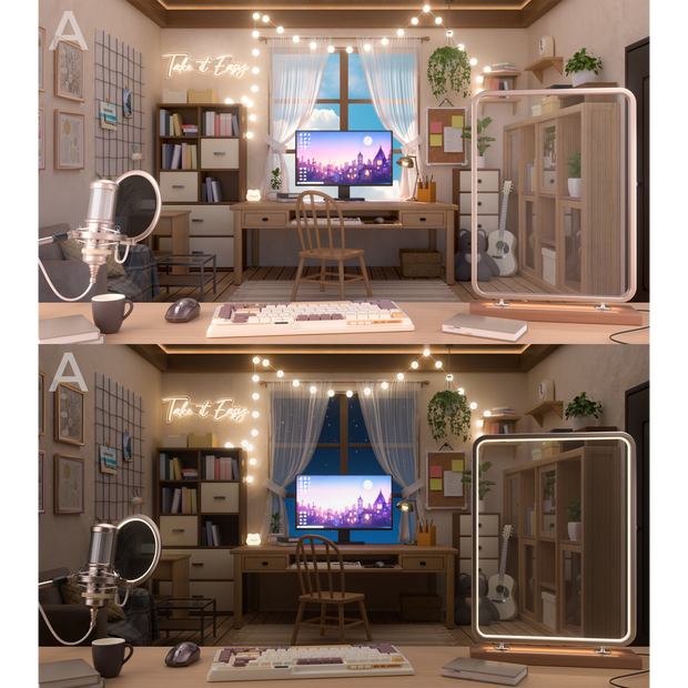 【Vtuber向け】【特別セール】【背景素材】[配信背景 多様な構図セット] [방송배경 다양한구도]Cozy Room.1