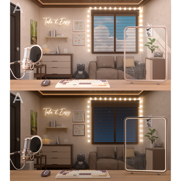 【Vtuber向け】【特別セール】【背景素材】[配信背景 多様な構図セット] [방송배경 다양한구도]Cozy Room.2