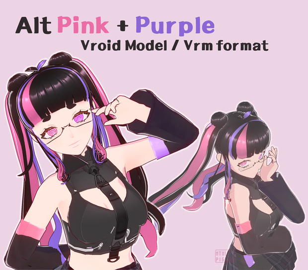 Alt Pink + Purple Vroid model