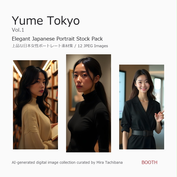 Yume Tokyo Vol.1 - Elegant Japanese Portrait Stock Pack / 上品な日本女性ポートレート素材集