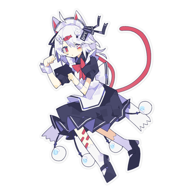 猫メイドステッカー