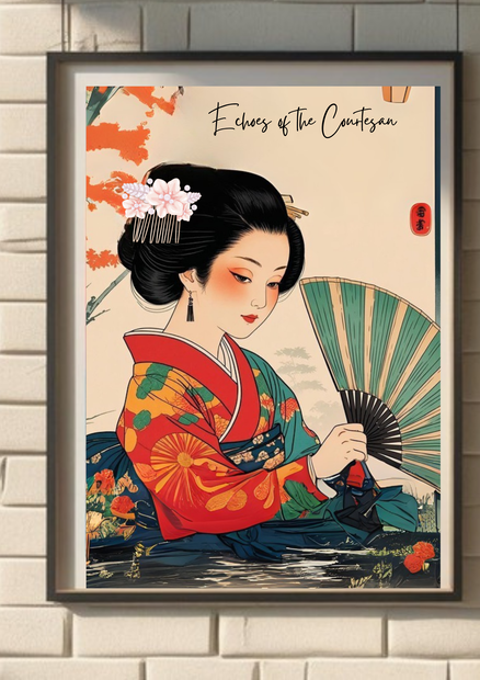 着物を着た女性　Elegant Woman in Kimono - Digital Poster