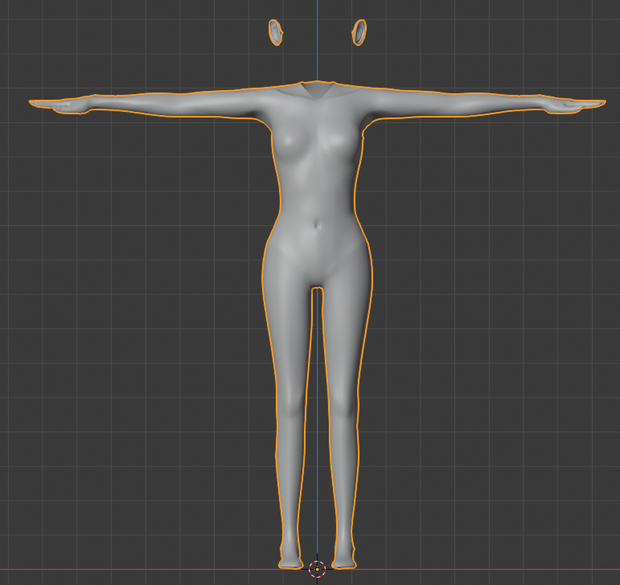 【商用利用可】3Dモデル制作補助用女性素体+unity準拠humanoidボーン