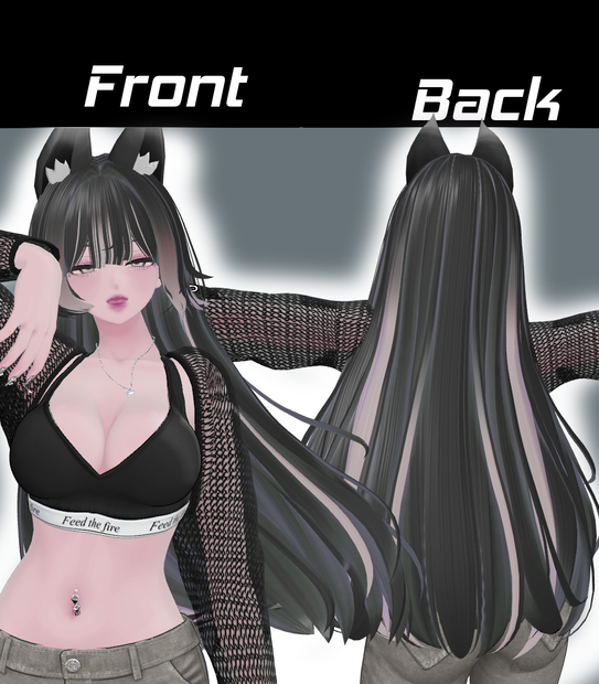 【hunwariLongStraight】Mask、Main color2Texture
