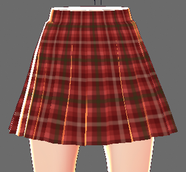 【VRoid】【無料版あり】チェックミニスカート（赤）