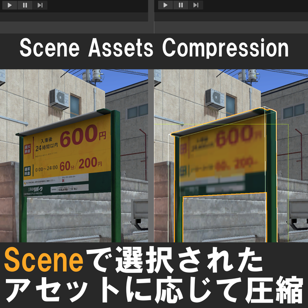 アセットを視覚的に一括圧縮！！「Scene Assets Compression」
