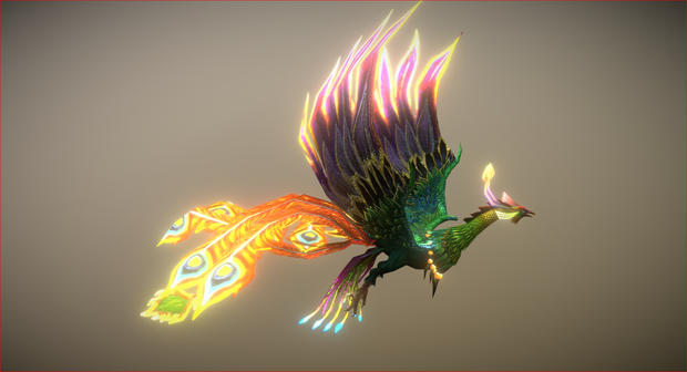 フェニックス鳥 3D 衣類 3D モデル VRChat phoenix bird 3D Clothing 3D Model VRChat