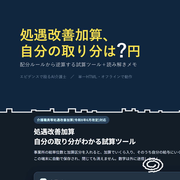 処遇改善加算 自分の取り分がわかる試算ツール