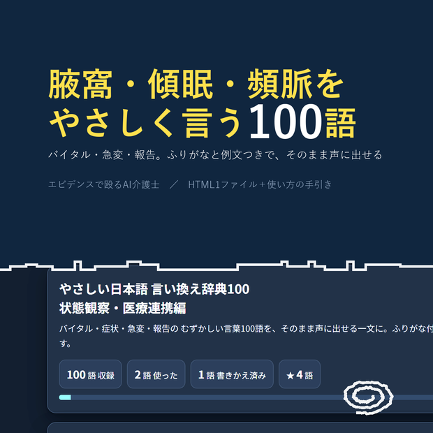 やさしい日本語 言い換え辞典100 状態観察・医療連携編