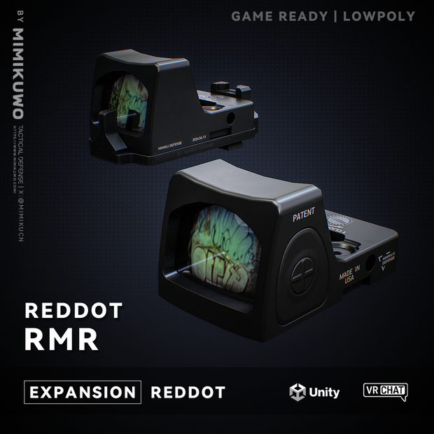 【3Dモデル・VRChat想定】RMR RedDot 照準器 Pack | Expansion | Low-poly - v2.0