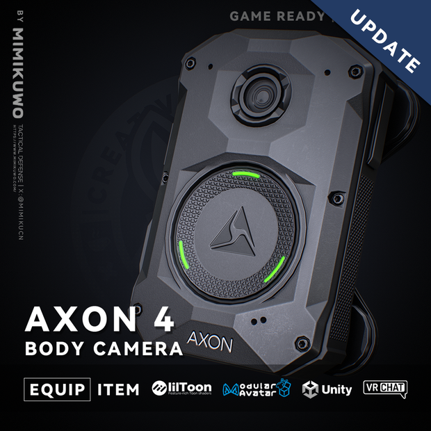 【3Dモデル・MA対応・VRChat想定】Body Camera 4 AXON ボディカメラ | Equip | Low-poly - Update | v1.1