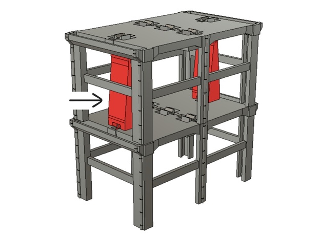 Nゲージ】KATO製高架橋脚積み重ねパーツ【3Dモデル】 - すずめ