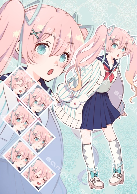 ゆるふわピンクツインテールの女の子立ち絵販売します ゆるふわピンクツインテールの女の子立ち絵販売します
