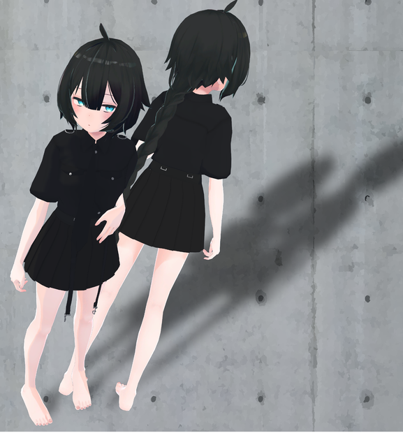 【薄荷用衣装】黒シャツ&黒スカート
