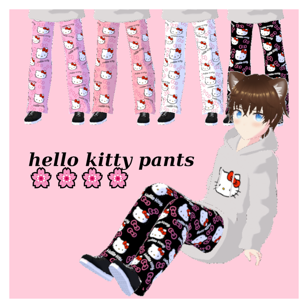 [Vroid] Hello kitty pants/ズボン (many colors/さまざまな色)  [VR]