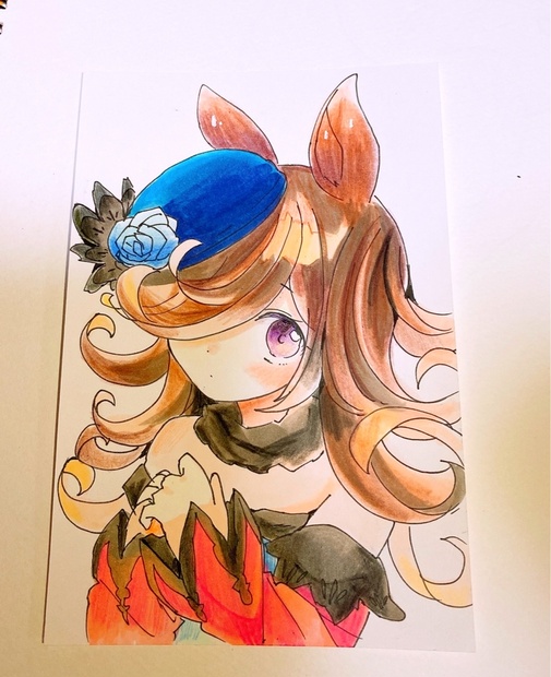 ウマ娘 手描き イラスト ファンアート アナログイラスト ライスシャワー Yahoo!オークション - 手描きイラスト ウマ娘 ライスシャワー