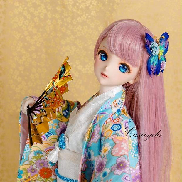 『Casiryda』 『完売御礼』 嵐蝶 色打掛 花嫁 着物 ドール衣装 ドルフィードリーム DD dollfiedream 金メッキ加工 高級感 豪華