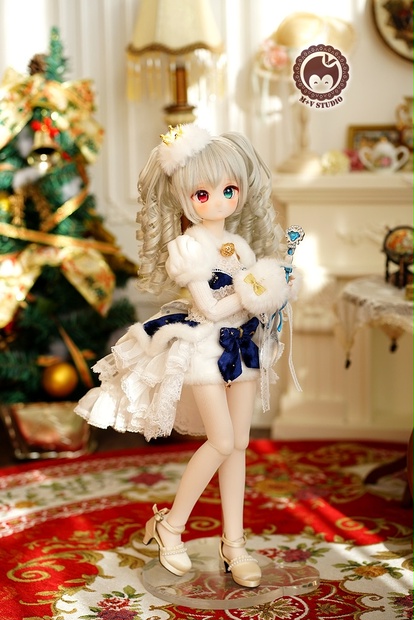 【ニャンハウス】-霜花の旋律-MDD(S/M) PUYODOLL 熊妹4分BJD用洋服10点セット