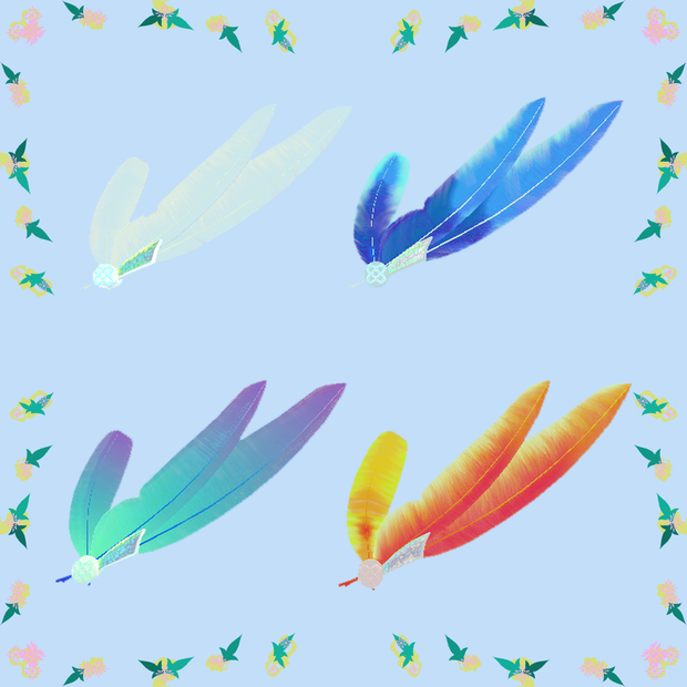 【3Dモデル】羽根の髪飾り