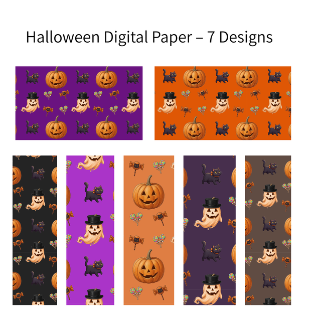 Halloween Digital Paper – 7 Designs