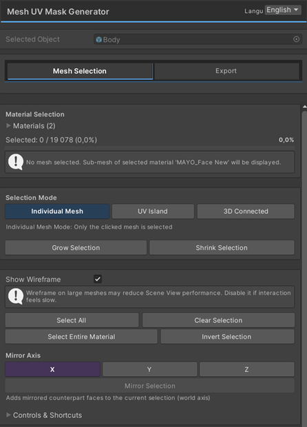 Mesh UV Mask Generator