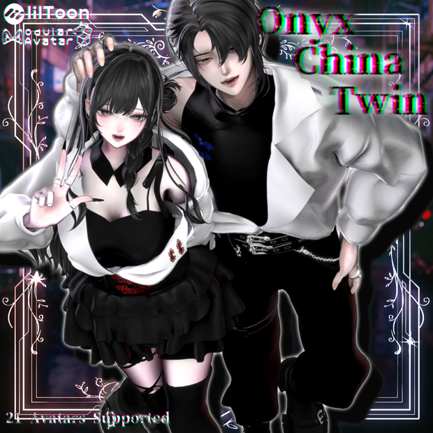 【21アバター対応】-Onyx China Twin-【VRchat】