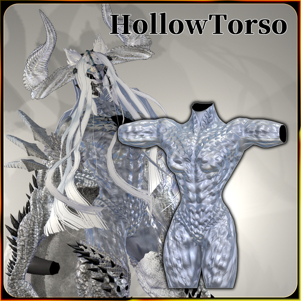 【異形系ボディパーツ】HollowTorso【3Dモデル衣装・装飾品】