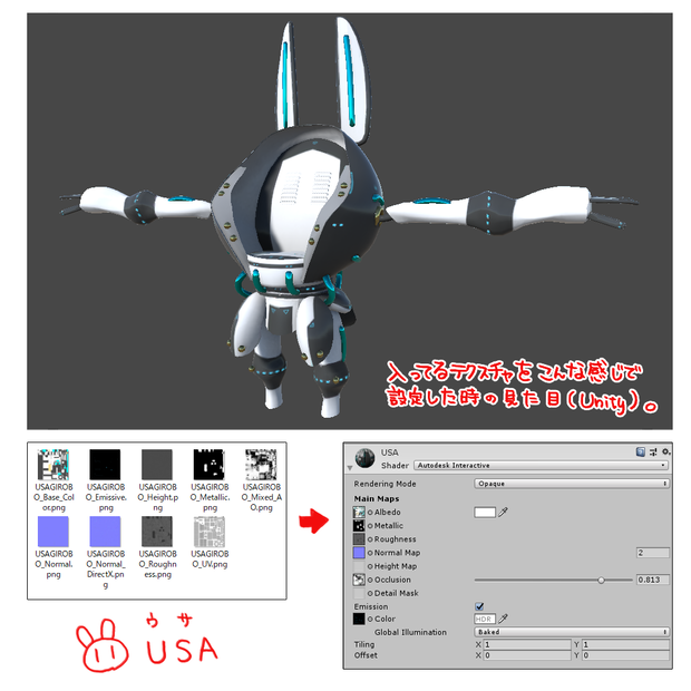 ウサギっぽいロボのFBX
