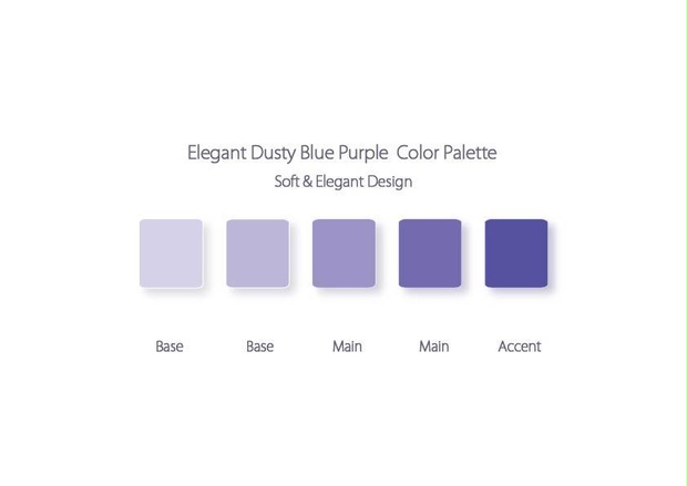 Elegant Dusty Blue Purple Color Palette | Feminine Aesthetic for Branding & Social Media｜エレガントなくすみ青紫配色パレット